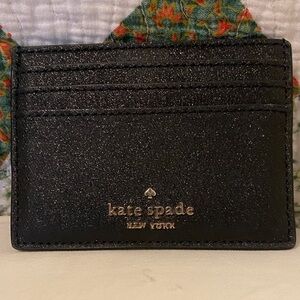 Kate Spade Black Glitter Card Holder